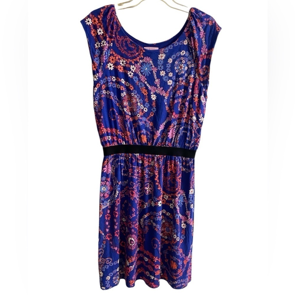 Lilly Pulitzer Laney floral dress cap sleeve jersey midi dress Large